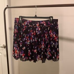 Dark Purple Bright Floral Pleated Chiffon Skirt - American Eagle Outfitters